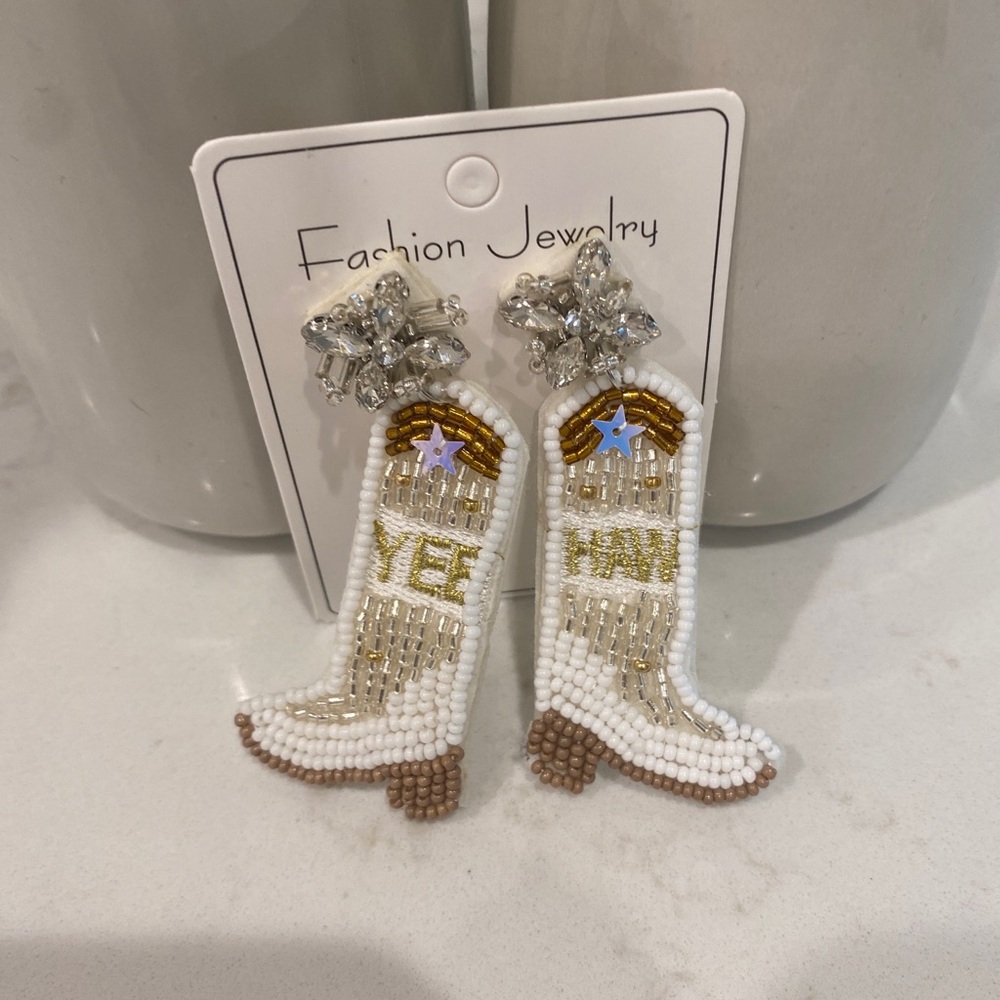 Boutique Nashville Bride Beaded Earrings Bachelorette